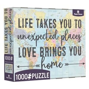 NEW Life Adventures Paper House 1000 Piece World Map Puzzle LOVE BRINGS YOU HOME